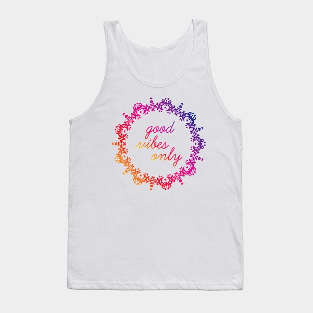 Good Vibes Only Yoga Mandala Print Design GC-092-08 Screen reader support enabled.      		  Good Vibes Only Yoga Mandala Print Design GC-092-08 Tank Top by GraphicCharms